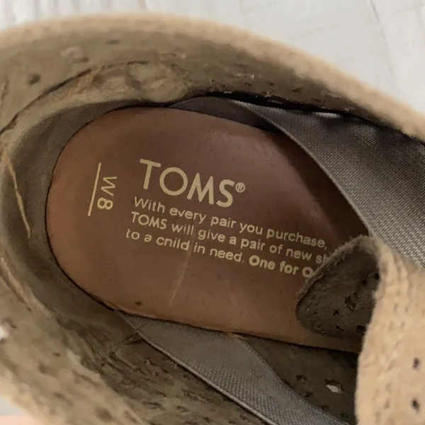 TOMS Moroccan Cutout Desert Rope Wedge Bootie Taupe Neutral 8 - Image 8