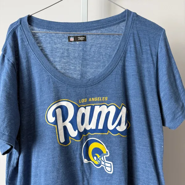 NFL Team Apparel‎ 2X Blue Los Angeles Rams T-Shirt Fan Gear Sporty Athleisure - Image 2