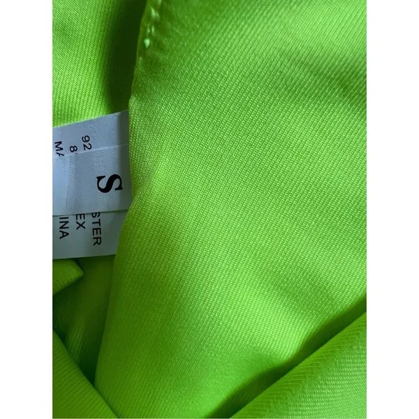 Solid Neon Green Crop Halter Top size S Black - Image 5