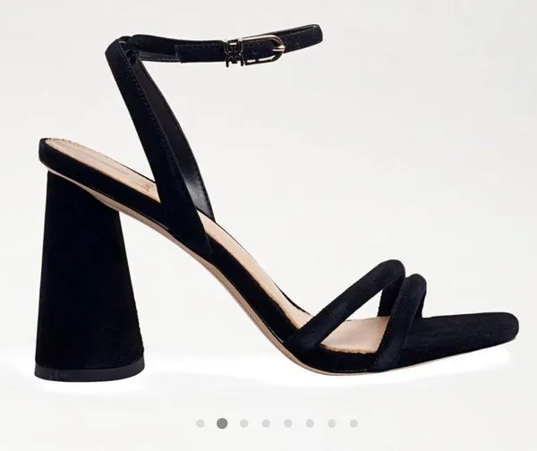SAM EDELMAN WOMENS KIA BLOCK HEEL black SANDAL SIZE 6.5 - Image 3