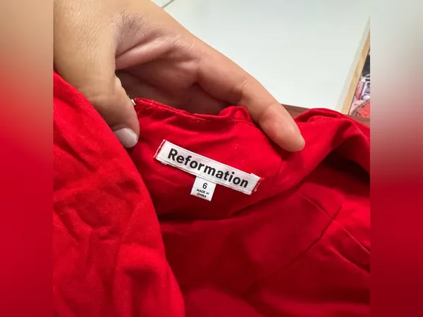 Reformation Tiana Red Ruched Tank Top - Image 6
