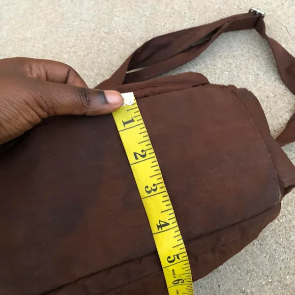 Y2K Brown shoulder messenger crossbody schoolgirl bratz bag purse cargo pocket goth academia satchel #preppy #2000s #streetwear #acubi #whimsygoth silver accents Measurement in pics - Image 4