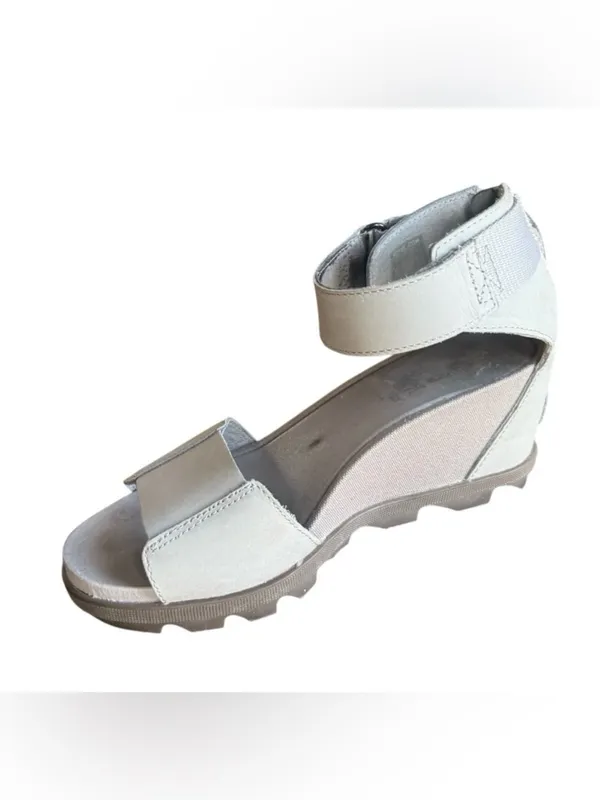 Sorel Womens Leather Gray Wedge Sandals Size 8.5 - Image 10