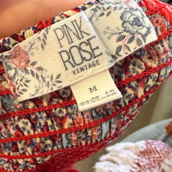 Pink Rose Red Boho Print Maxi Dress - Image 5