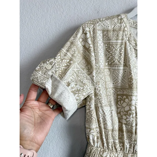 LOFT Tile Utility Midi Pocket Dress Khaki Tan Size 4‎ NEW - Image 7