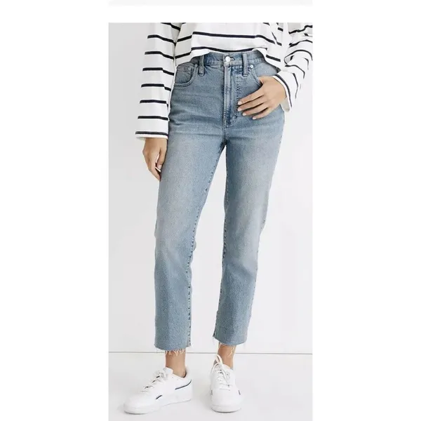 Madewell Jeans Womens 23 Blue The Perfect Vintage Crop Fray Hem Denim‎ Stretch - Image 3