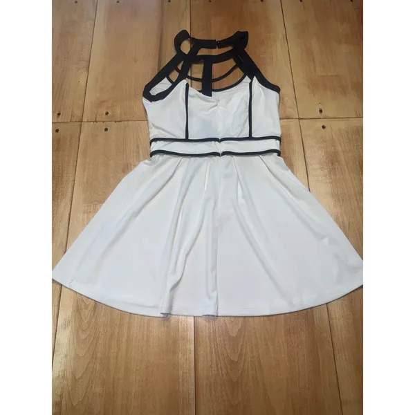 Drimmaks Black‎ and White Strappy Halter Fit Flare Dress Size S - Image 5