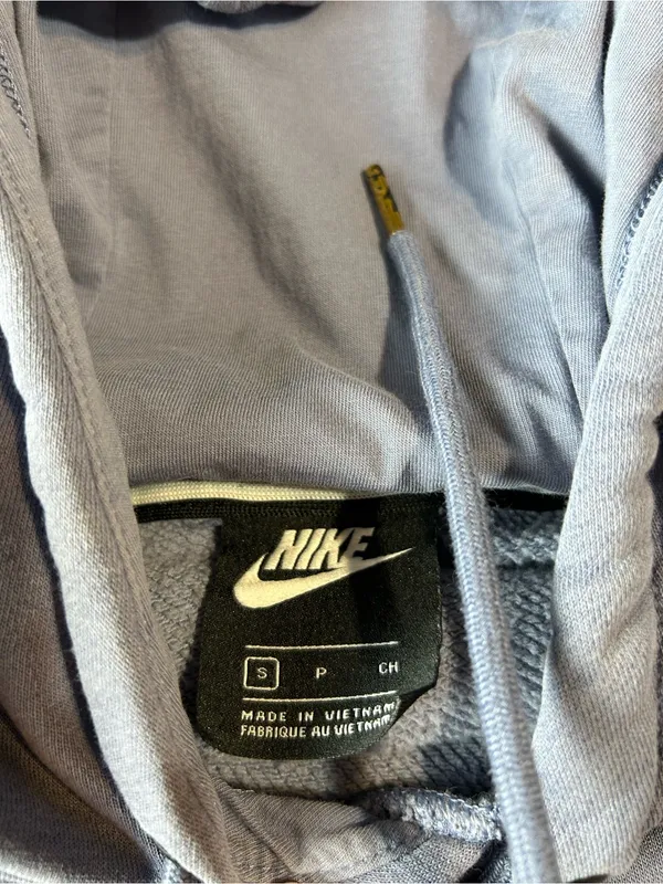 Nike Slate Blue Drawstring Pullover Hoodie with Black Logo - Image 4
