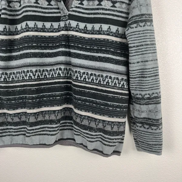 Columbia Womens Aztec T Snap Pullover Fleece‎ Jacket Blue Black Sz L - Image 4
