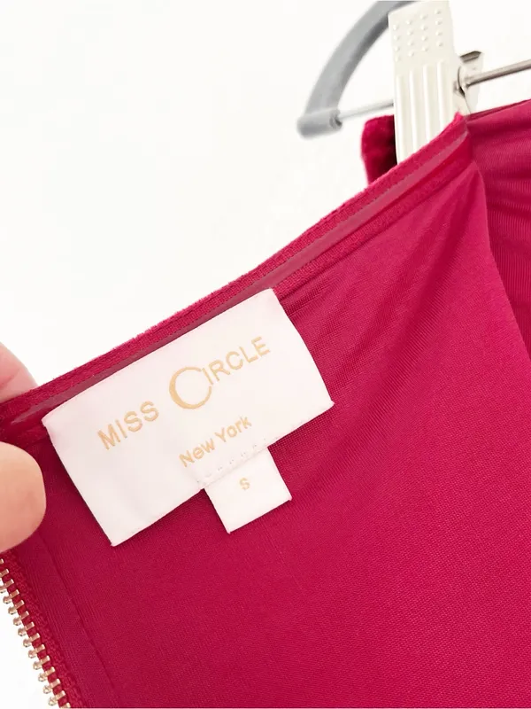 Miss Circle Victoria Red Velvet Strapless Holiday Party Mini Dress - Image 9