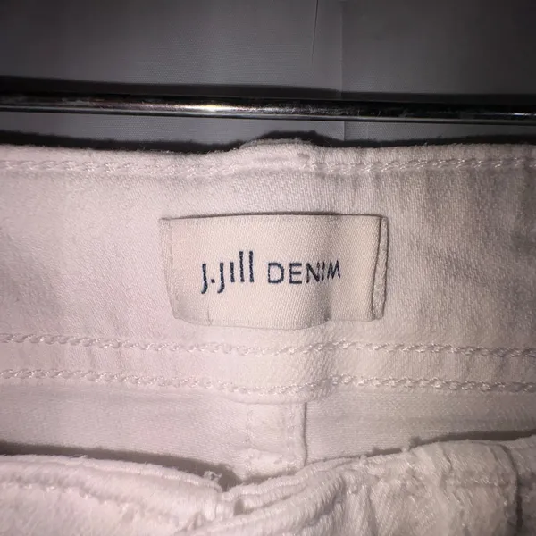 J. Jill Denim Womens White High Rise Straight Leg Crop Raw Hem Jeans 4 Petite - Image 4