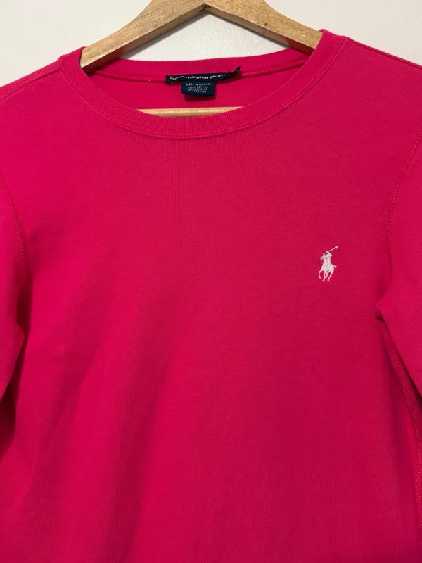 Ralph Lauren Pink Women’s Long Sleeve Shirt Size Large Cotton Knit Top Luxury - Image 4