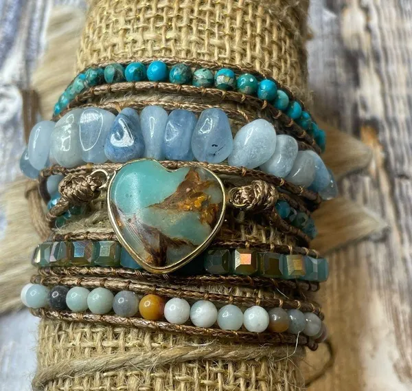 Long Strand Bracelet: The Heart in Turquoise - Image 8