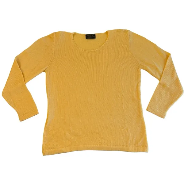 Fernanda Peru Butter Yellow 100% Alpaca‎ Lightweight Sweater Spring Layering L - Image 2