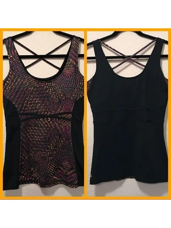 Athleta‎ Printed Tank Top with Crisscross Back - Image 2