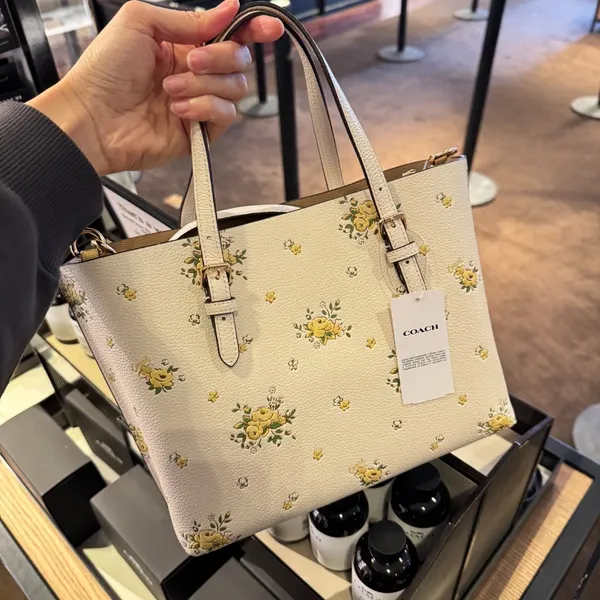 NWT Coach Mollie Tote 25 Floral Leather Bag CAL44 - Image 3
