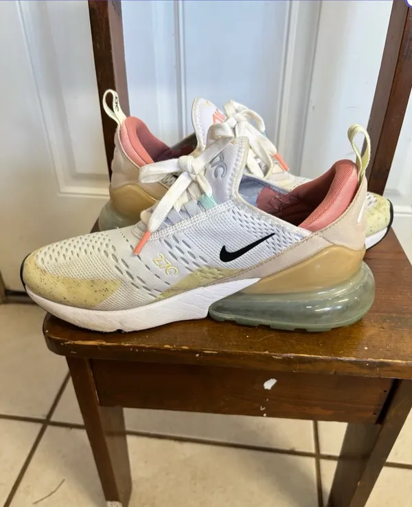 Nike Size 8 Air Max 270 White Sanddrift lace up sneakers. Designed for Running - Image 3