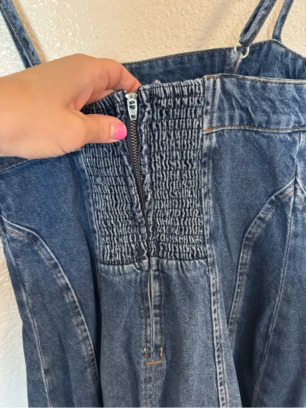 REFORMATION Elma Denim Mini Dress - Image 8