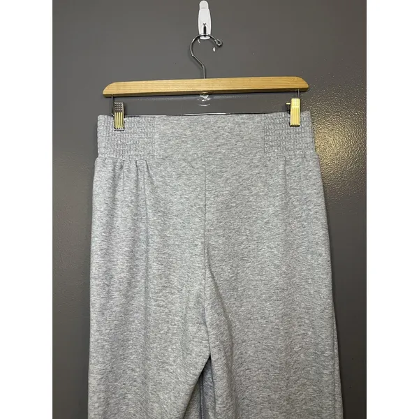 HG Pants Womens Medium Gray Knit Wide Leg Lounge Sweatpants Elastic Waist Casual - Image 5