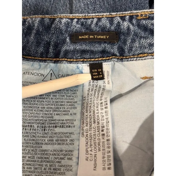 Massimo Dutti Womens Jeans Blue Denim Relaxed Fit Tapered High Rise Y2K Size 6 - Image 4
