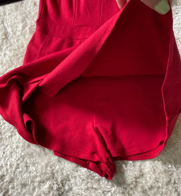 Red Romper Low Cut In Front - Image 3