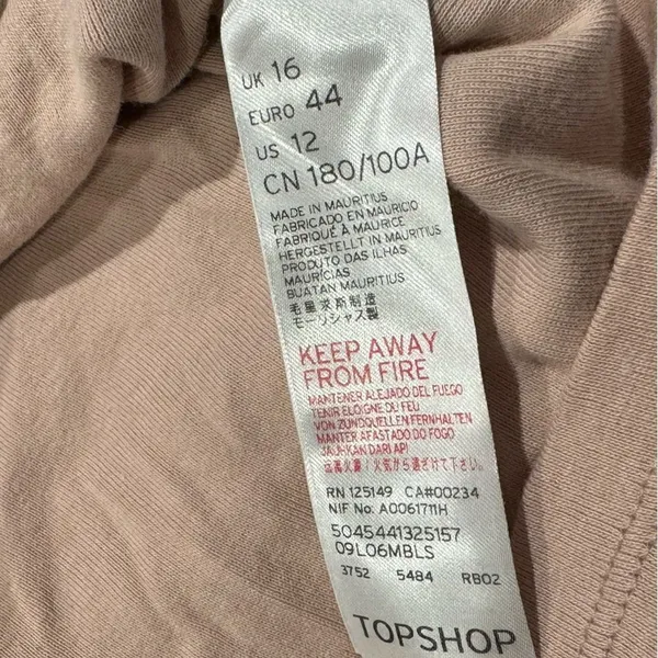 Topshop Light Pink Cropped Button Up Long Sleeve Top Women’s 12 - Image 2