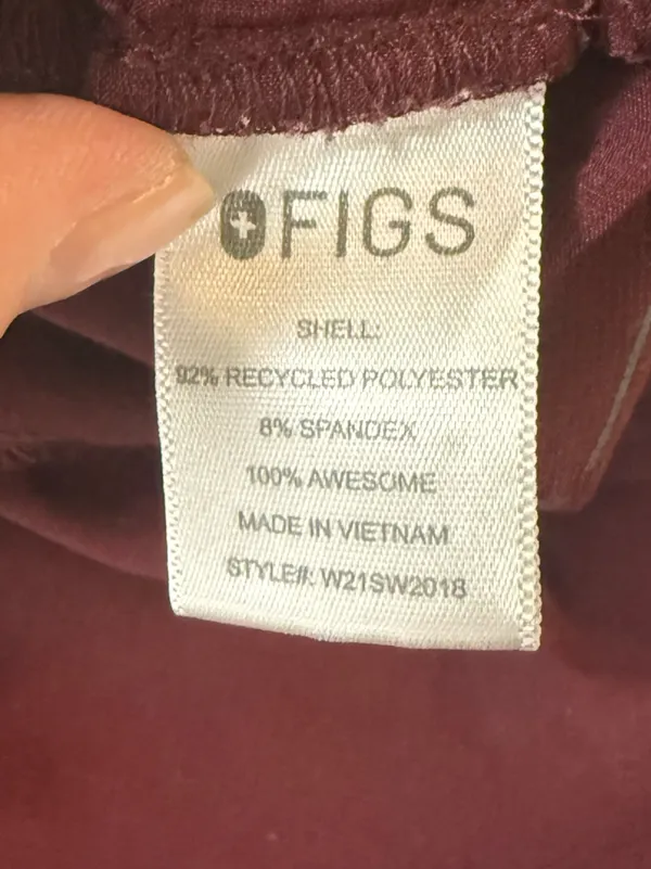 Figs FULL SET Burgundy Casma Scrub Top Kade Straight-Leg Scrub Pant FionLite - Image 14