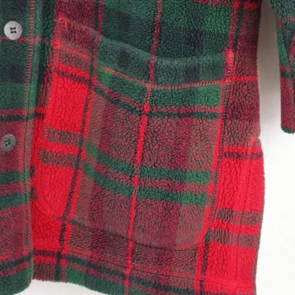 Vintage LL Bean USA Made Plaid Fleece Chore Jacket Ladies' Large - Image 9