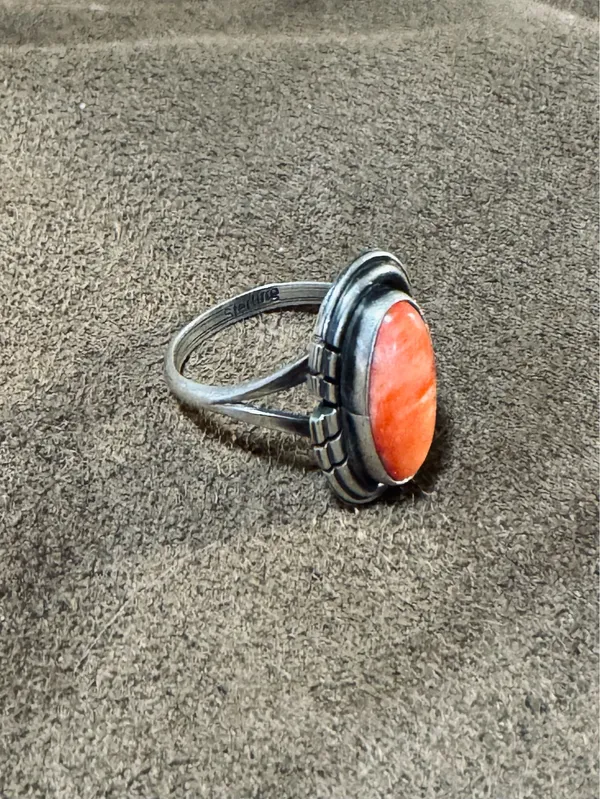 Genuine spiny oyster ring Orange Size 6.5 - Image 2