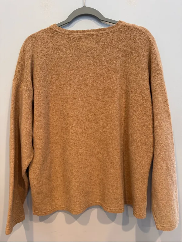 Madewell Cozybrushed Fleece Henley Sweater Top Size L - Image 5
