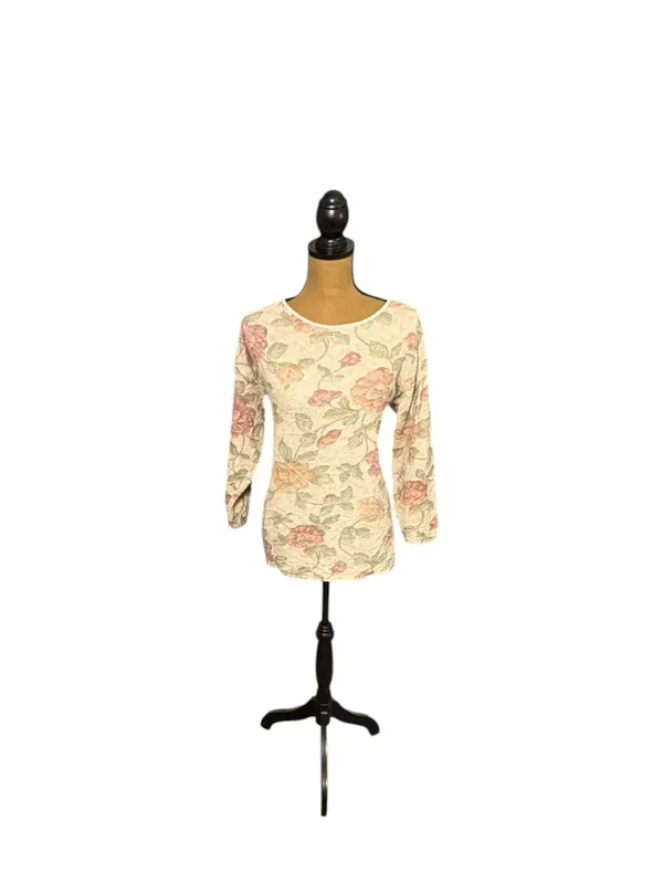 Vintage 90s Basic Editions Floral Tapestry Sweater Small Butter Mom Grannycore - Image 5