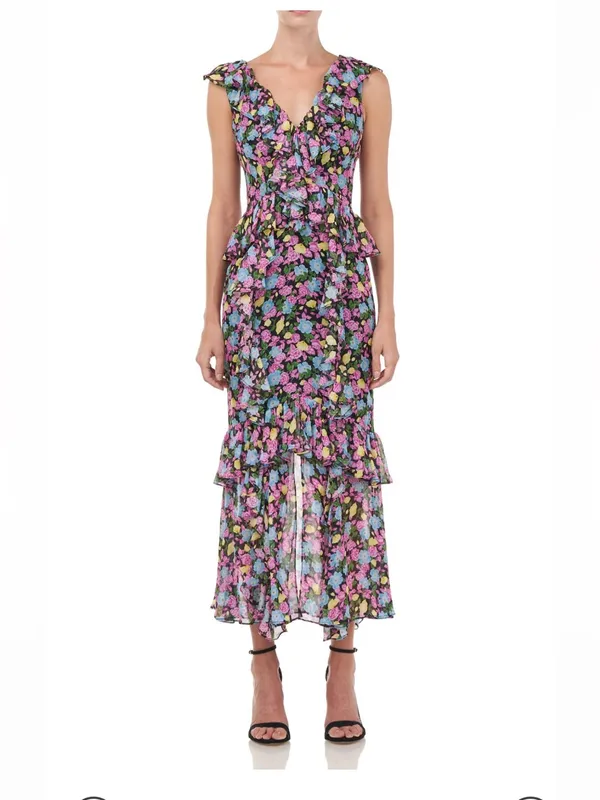 AMUR Evita Floral Ruffle Maxi - Image 6
