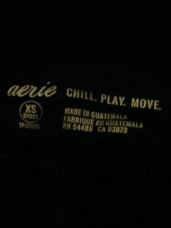 Aerie Chill Play Move TP Court XS Short Black Leggings - Image 5