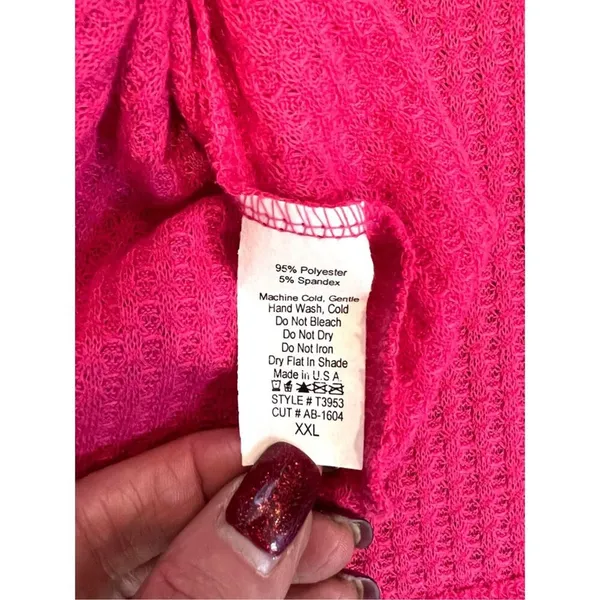 Zig Zag Stripe Black Pink Waffle (2) Sleeveless Babydoll Top 2XL NWOT Plus‎ Size - Image 8
