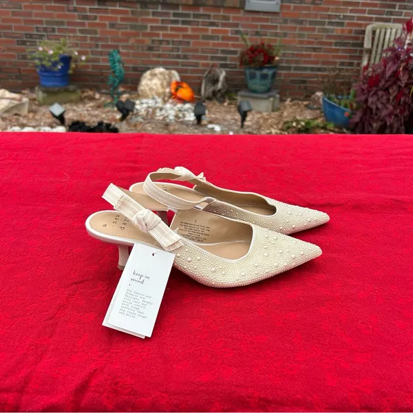 Women's Milan Slingback Heels - A New Day size 7 pearl wedding‎ guest classic - Image 6