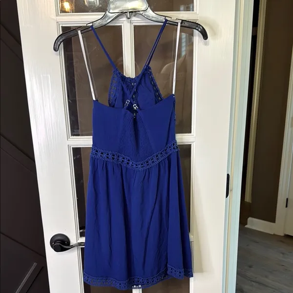 LULUS Blue Mini Dress w/ Crochet Trim Size XS - Image 10