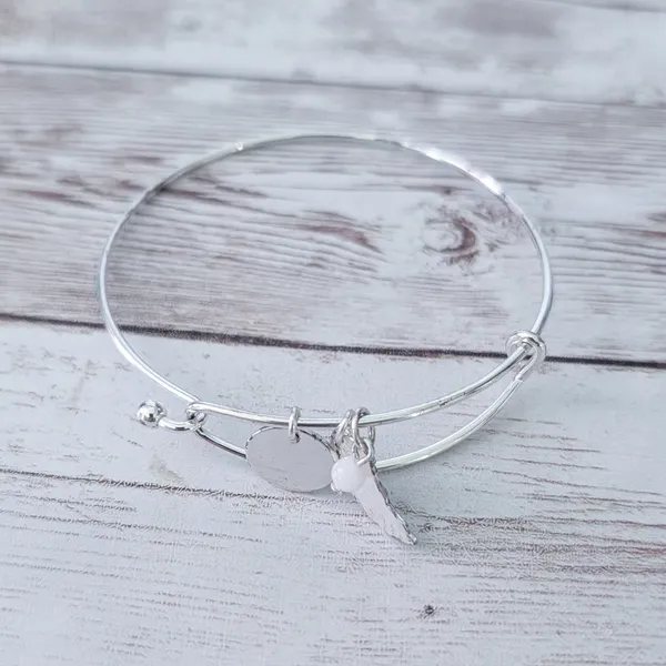 "I Will Rise" Silver Tone Charm Bracelet - Image 4