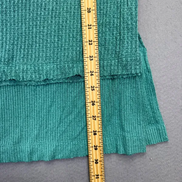 We The‎ Free Free People Teal Green Waffle Knit Thumbhole Tunic Top Small - Image 6