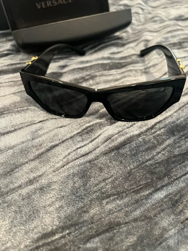 Versace V Logo Sunglasses | Black/Gold | Full Inclusion - Image 5