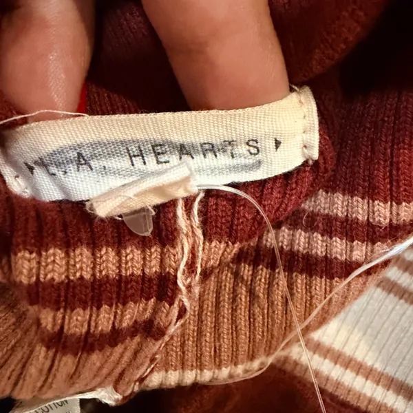 L. A Hearts Striped Brown and‎ Cream Flare Pants - Image 2