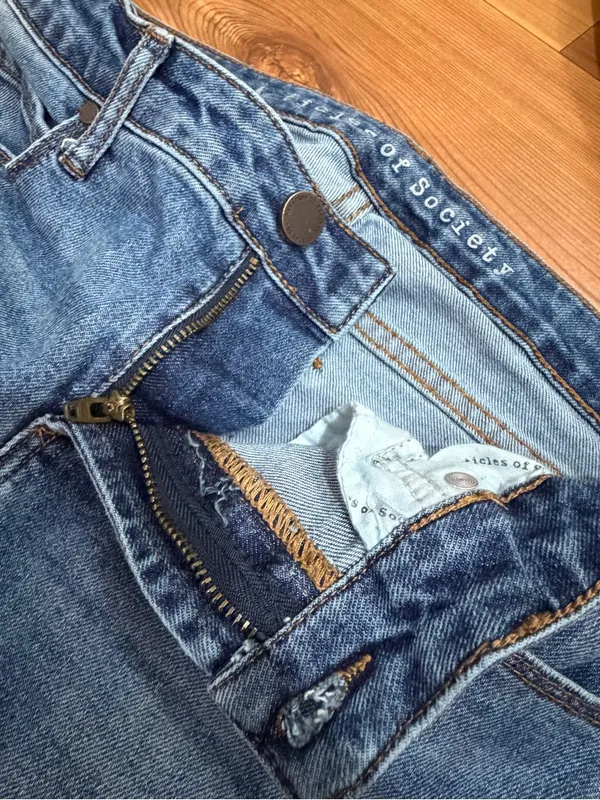 Articles of Society Flare Jeans Medium Wash Frayed Raw Hem Size 26 Boho - Image 6