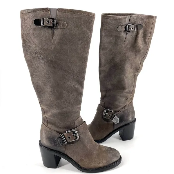 Vince Camuto Kepner Western Cowgirl Zip Knee High Leather Boots - Image 2