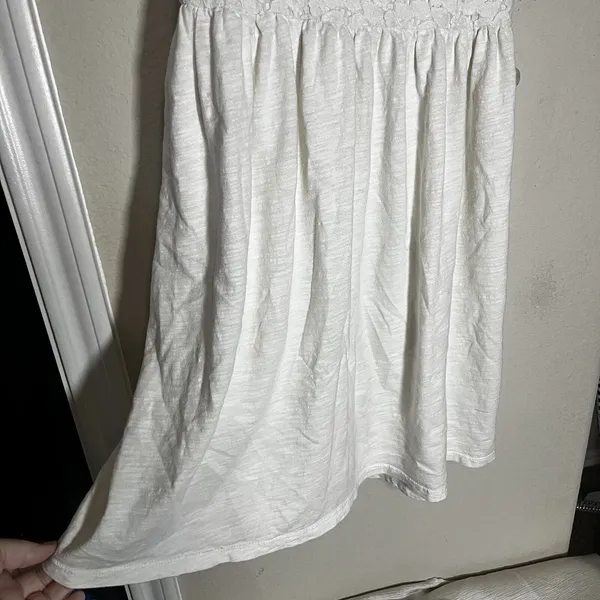American Eagle Cream Lace Fit and Flare Dress XS Coquette Smocked Cottagecore‎ - Image 3
