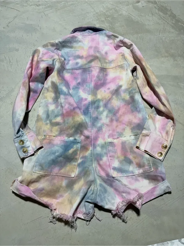 Show me your mumu tegan jumper tropic Tie-Dye Button-Up Romper XS - Image 7