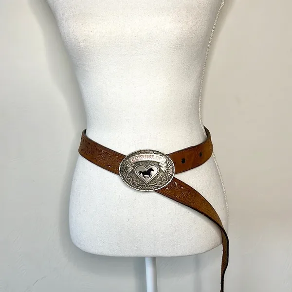 Cowgirl Up Leather Belt Brown - Image 2