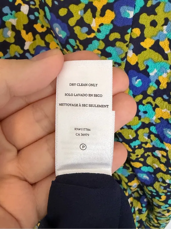 Rails Roma Mini Dress Abstract Garden Green Blue Size Small Printed Puff Sleeve - Image 8