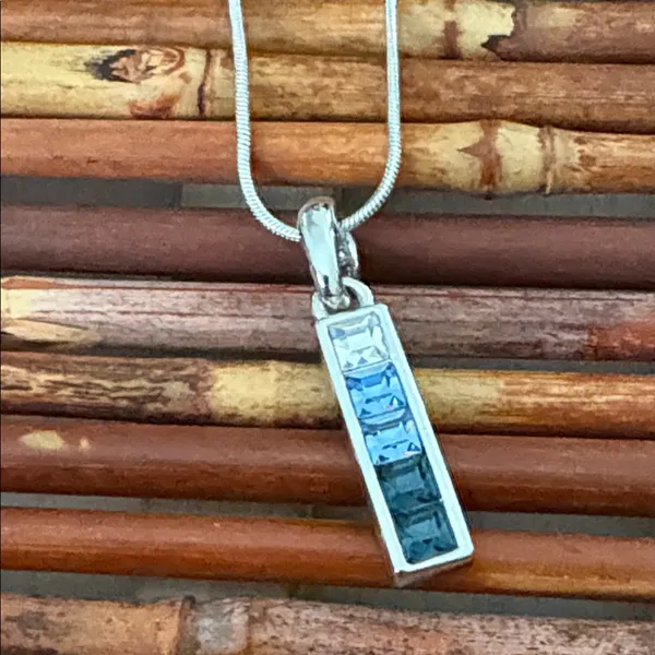 Lia Sophia Elegant Silver Necklace with Blue Highlights 16”-19” - Image 3