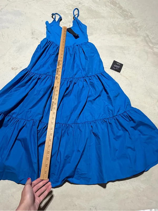 Lulus loveable cutie Blue sleeveless Tiered Midi Dress small NWT - Image 3