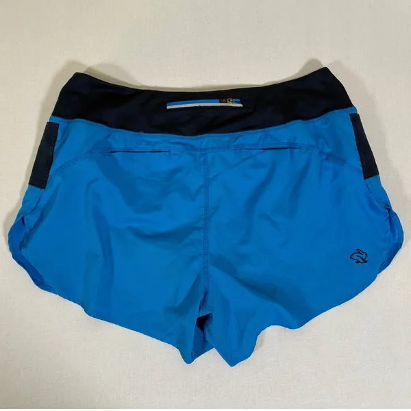 Rabbit Running Shorts Womens Large Blue Navy Pockets Built-in Liner USA Made - Image 5