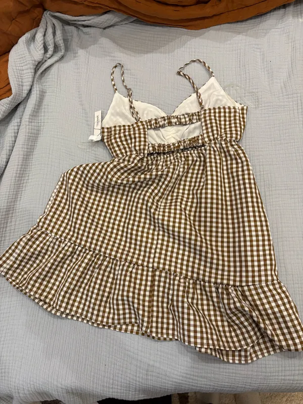 Speechless Brown and White gingham dress - Image 3
